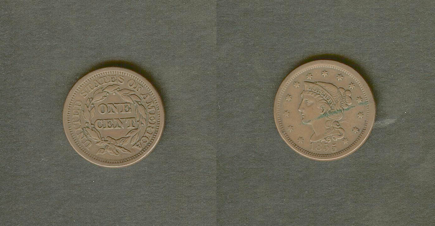 USA Liberty cent 1855 aEF